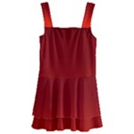 Scarlet Red Ombre Gradient Kids  Layered Skirt Swimsuit
