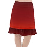 Scarlet Red Ombre Gradient Fishtail Chiffon Skirt