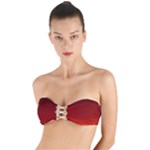 Scarlet Red Ombre Gradient Twist Bandeau Bikini Top