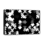 Black and White Jigsaw Puzzle Pattern Deluxe Canvas 18  x 12  (Stretched)