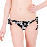 Black and White Jigsaw Puzzle Pattern Bikini Bottom