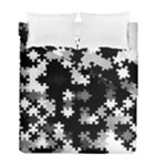 Black and White Jigsaw Puzzle Pattern Duvet Cover Double Side (Full/ Double Size)
