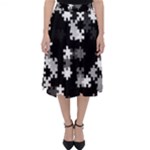 Black and White Jigsaw Puzzle Pattern Classic Midi Skirt
