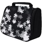 Black and White Jigsaw Puzzle Pattern Full Print Travel Pouch (Big)
