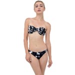 Black and White Jigsaw Puzzle Pattern Classic Bandeau Bikini Set