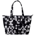 Black and White Jigsaw Puzzle Pattern Back Pocket Shoulder Bag 