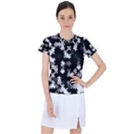 Black and White Jigsaw Puzzle Pattern Women s Sports Top