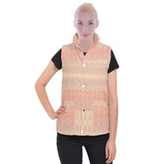 Boho Soft Peach Pattern Women s Button Up Vest from ArtsNow.com