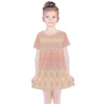 Boho Soft Peach Pattern Kids  Simple Cotton Dress