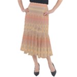 Boho Soft Peach Pattern Midi Mermaid Skirt