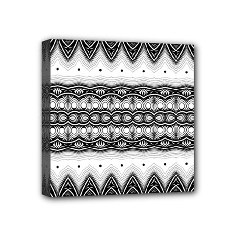 Boho Black And White  Mini Canvas 4  x 4  (Stretched) from ArtsNow.com