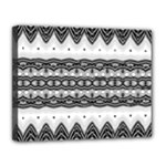 Boho Black And White  Canvas 14  x 11  (Stretched)