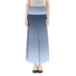 Faded Denim Blue Ombre Gradient Full Length Maxi Skirt