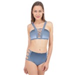 Faded Denim Blue Ombre Gradient Cage Up Bikini Set