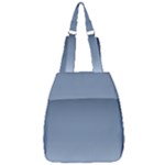 Faded Denim Blue Ombre Gradient Center Zip Backpack