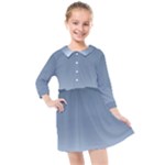 Faded Denim Blue Ombre Gradient Kids  Quarter Sleeve Shirt Dress