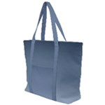 Faded Denim Blue Ombre Gradient Zip Up Canvas Bag