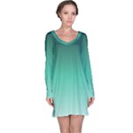 Biscay Green Gradient Ombre Long Sleeve Nightdress