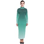 Biscay Green Gradient Ombre Turtleneck Maxi Dress