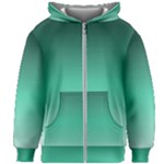 Biscay Green Gradient Ombre Kids  Zipper Hoodie Without Drawstring