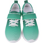 Biscay Green Gradient Ombre Women s Velcro Strap Shoes