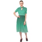 Biscay Green Gradient Ombre Keyhole Neckline Chiffon Dress