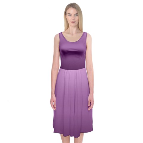 Purple Gradient Ombre Midi Sleeveless Dress from ArtsNow.com