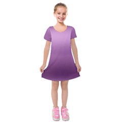 Purple Gradient Ombre Kids  Short Sleeve Velvet Dress from ArtsNow.com