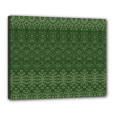 Boho Fern Green Pattern Canvas 20  x 16  (Stretched) from ArtsNow.com