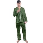 Boho Fern Green Pattern Men s Long Sleeve Satin Pyjamas Set