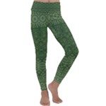 Boho Fern Green Pattern Kids  Lightweight Velour Classic Yoga Leggings