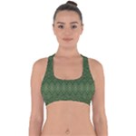 Boho Fern Green Pattern Cross Back Hipster Bikini Top 
