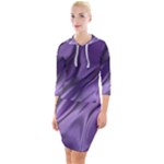 Purple Abstract Art Quarter Sleeve Hood Bodycon Dress