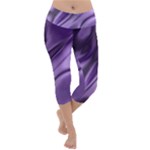 Purple Abstract Art Lightweight Velour Capri Yoga Leggings