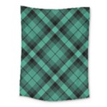 Biscay Green Black Plaid Medium Tapestry