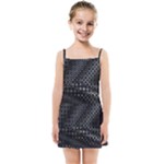 Black Abstract Pattern Kids  Summer Sun Dress