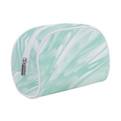 Biscay Green White Feathered Swoosh Makeup Case (Small) from ArtsNow.com