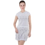 Boho White Wedding Pattern Drawstring Hooded Dress