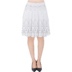 Boho White Wedding Pattern Velvet High Waist Skirt
