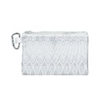 Boho White Wedding Pattern Canvas Cosmetic Bag (Small)