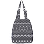 Boho Black and White Pattern Center Zip Backpack
