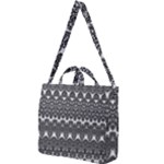 Boho Black and White Pattern Square Shoulder Tote Bag