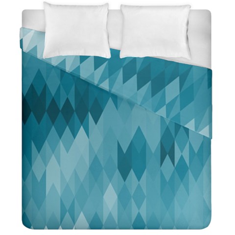 Cerulean Blue Geometric Patterns Duvet Cover Double Side (California King Size) from ArtsNow.com