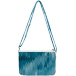 Cerulean Blue Geometric Patterns Double Gusset Crossbody Bag