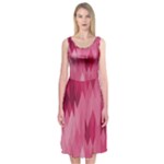 Blush Pink Geometric Pattern Midi Sleeveless Dress