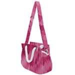 Blush Pink Geometric Pattern Rope Handles Shoulder Strap Bag