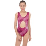 Blush Pink Geometric Pattern Center Cut Out Swimsuit