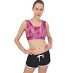 Blush Pink Geometric Pattern V-Back Sports Bra