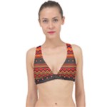 Boho Orange Tribal Pattern Classic Banded Bikini Top