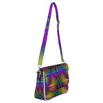 Abstract Psychedelic Pattern Shoulder Bag with Back Zipper